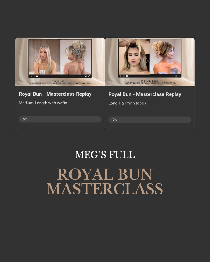 Meg Dela Cruz bridal hairstyling portrait for the Royal Bun film card